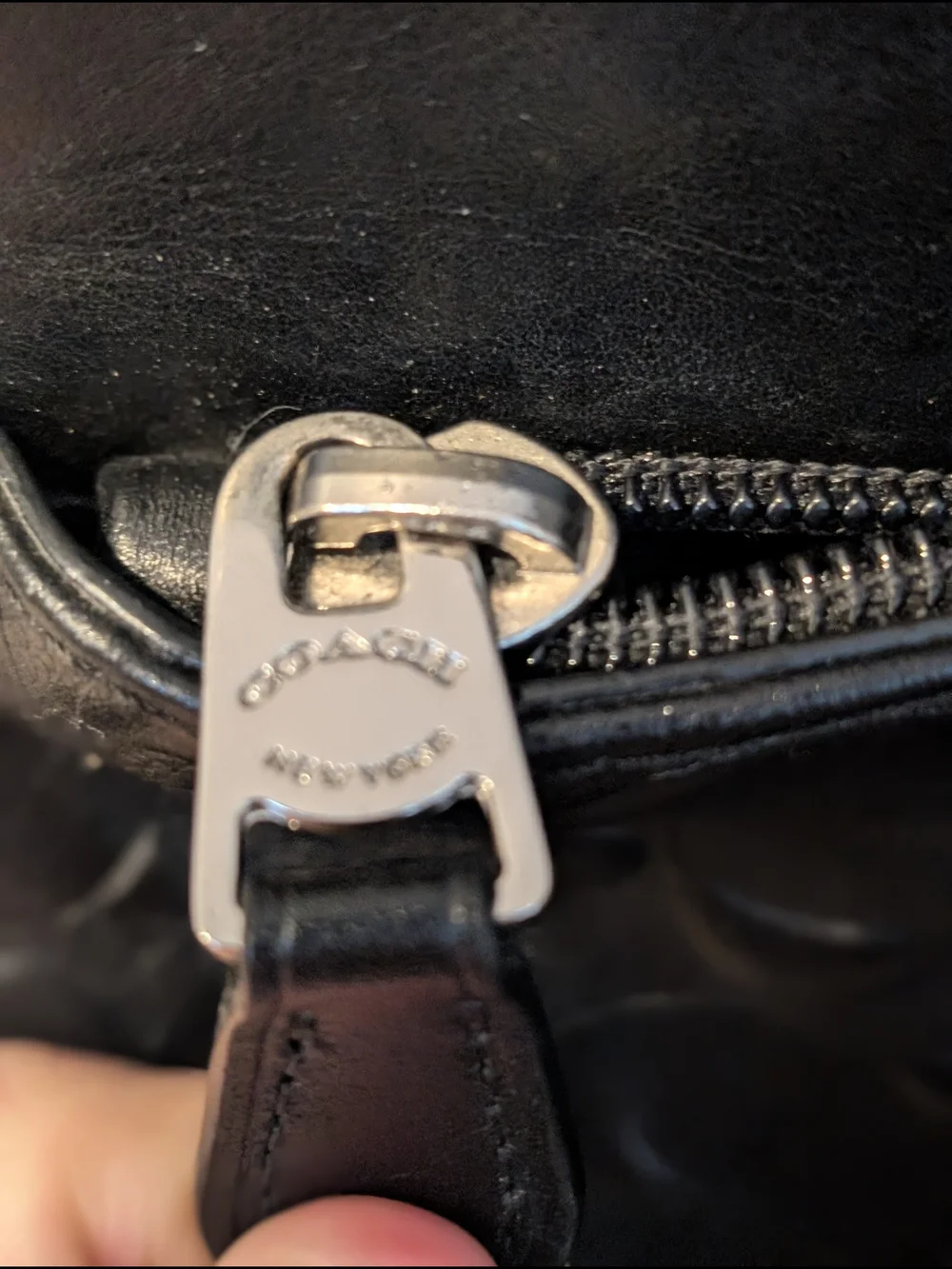 Coach Men's Black Signature Embossed Leather Briefcase